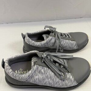 Womens TRAQ by ALEGRIA 8.5 (39) Gray lace up sneakers